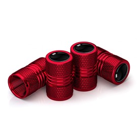 Tire Valve Caps 4 Pack, Valve Stem Caps Covers for Car Truck Bike Motorcycle Accessories, Tire Wheel Spare Parts Air Cap (Red)