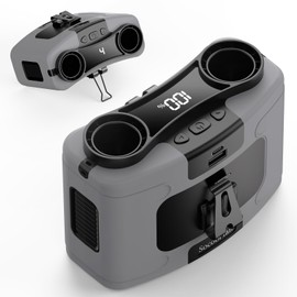 Socool 20000mAh Portable Waist Fan Clip on Wearable Belt Personal Fan Rechargeable, 40H Cooling Battery Operated with 10 Speeds & Dual Air Outlets, Neck Fans Hanging for Outdoor Jobsite Camping