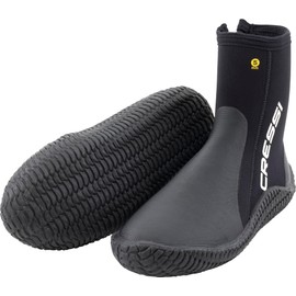 CRESSI Unisex Adult Reeftech Boots 5 mm XS (36/37 EU) 5 mm Black Neoprene Boots with Double Lining, Ideal for Water Sports