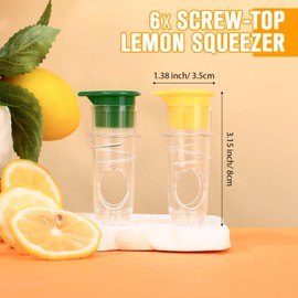 Leriton 6 Pcs Lemon Squeezer, Screw Top Lemon Juicer Squeezer Manual Juice Extractor with Built-in Filter, Portable Lime Orange Citrus Press Efficient Juice Extractor for Cocktails, Drinks