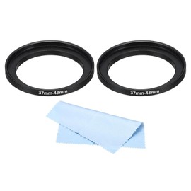 PATIKIL 43mm-67mm Metal Step Up Ring and Cleaning Cloth 2 Pack Camera Lens Filter Adapter Ring Aluminum Filter Adapter Ring for Camera Lens Hood Black