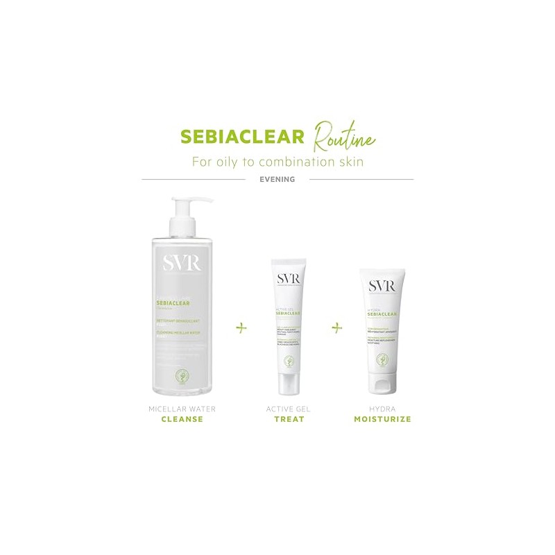 SVR Sebiaclear Eau Micellaire Agua Micelar para Piel Grasa y