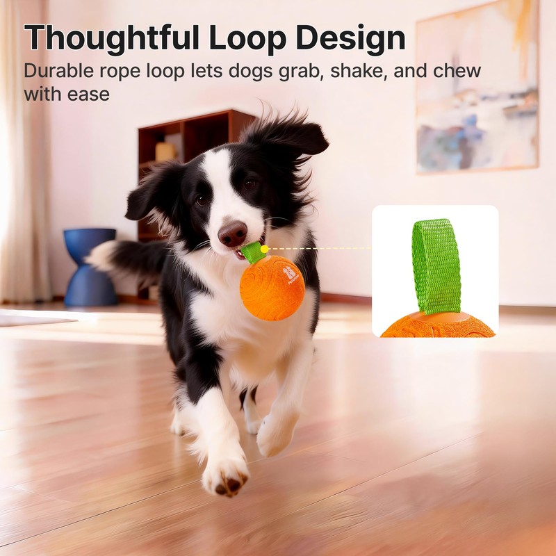 Potaroma Dog Ball Toys with Rope, Interactive Motion Activated 3