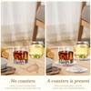Drink Coasters Set of 6: Crystal Transparent Flower Coasters -