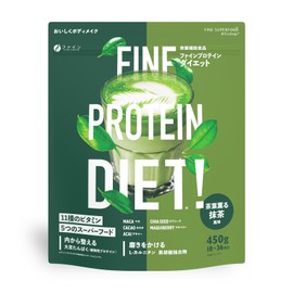 FINE JAPAN AYA Recommended Fine Protein Diet, Tea Leaves Fragrant Matcha Flavor, 15.9 oz (450 g), Soy Protein, Made in Japan