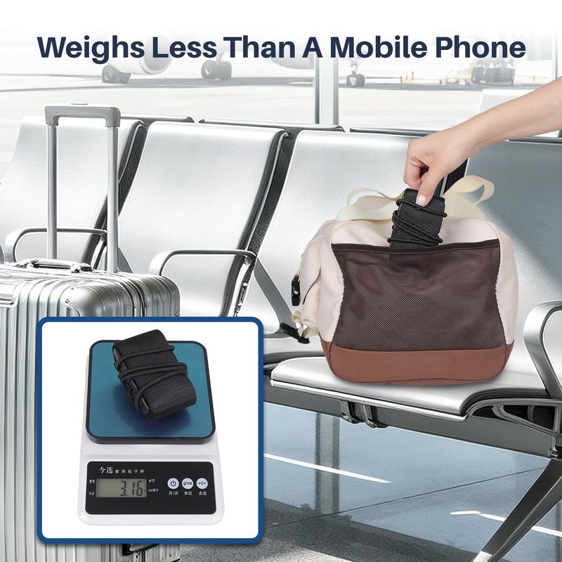 Adjustable Elastic Luggage Bungee Connector Straps, Carry-On Suitcase Add Bag