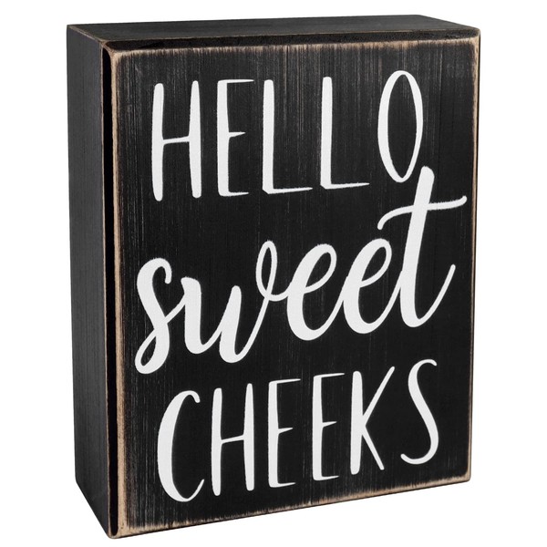 Pigort Pigort Hello Sweet Cheeks Sign - Bathroom Decor Modern