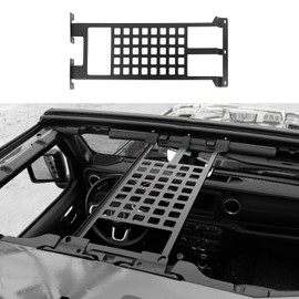 Jimen Compatible with Jeep Wrangler JL JLU 2018-2025, Hard Top Molle Panel Cargo Rack Metal Roof Shelf Luggage Storage Carrier