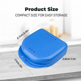 TGYDRT Cyan Retainer Box, Orthodontic Dental Case with Vent Holes, Solid Colors Mouth Guard Case,Night Guard Container Storage Holder
