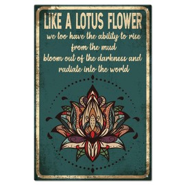 GLOBLELAND Like A Lotus Metal Tin Sign Funny Vintage Tin Sign 8x12 In Like A Lotus tin sign For Indoor & Outdoor Home Bar Coffee Kitchen Wall Decor, Iron