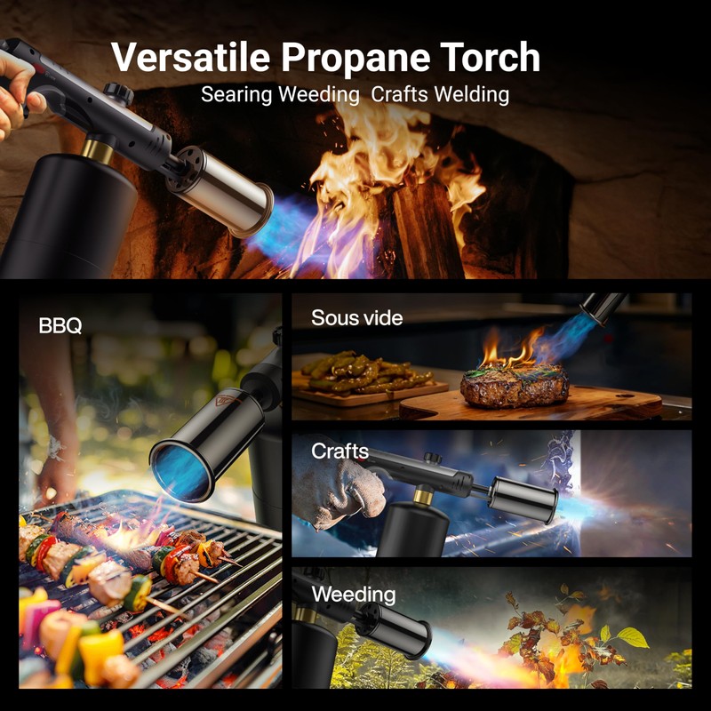 ThermoMaven Propane Torch with One-Touch Max Fire, Cooking Blow Torch