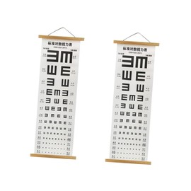 Alipis 2pcs Visual Testing Chart Eye Examination Chart for Home Use Wall Hanging Vision Test Tool Print Design for Family Vision Checks