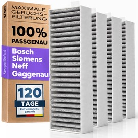 Kf3tec Activated Carbon Filter Cooker Hood [Pack of 4] Siemens HZ9VRCR0, Bosch HEZ9VRUD0, Bosch Siemens 17004796, Neff 17004806 + Z821VR0, Gaggenau CA282111 | Activated Carbon Filter Cooker Hood Filter