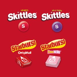 SKITTLES & STARBURST Halloween Fun Size Chewy Candy Variety Bag, 32.28 Oz Jumbo Pack