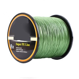 8 Strands Braided Fishing Line, Abrasion Resistant, Highly Sensitivity, Zero Stretch and High Performance, for Carp Bass Trout, 500M, Line No.3.0, 40lb, Light Green