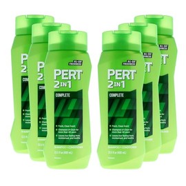 PERT 2 in 1 Complete Clean Shampoo and Conditioner - Mens Shampoo for Daily Use - Hair Conditioner for Men - Removes Dirt, Oil, and Build Up - 6 pc