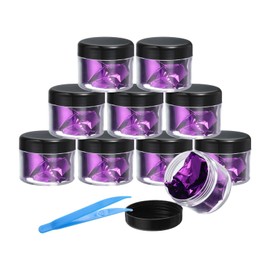 PATIKIL Gold Foil Flakes for Resin, 10Bottles/10Gram Gold Leaf Flakes Metallic Gold Foil Flakes with Tweezers for Nail Design Craft Painting Jewelry Making, Dark Purple