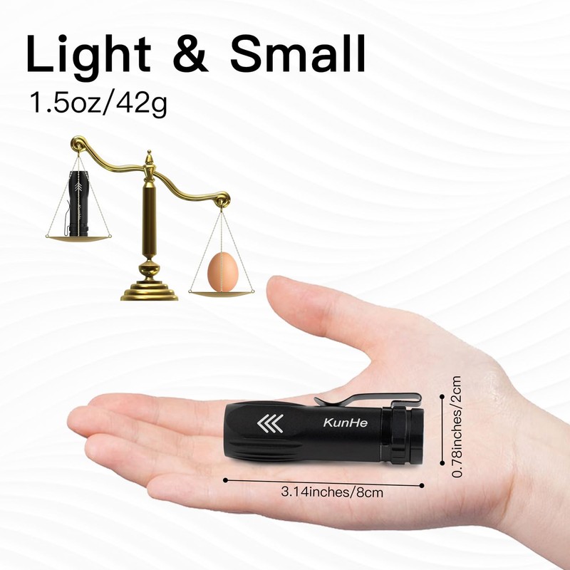 KunHe Small Rechargeable Flashlights 20 Pack Bulk USB-C Mini High