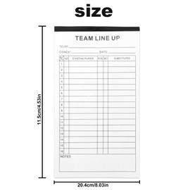 Fukaisu 120 Pages Baseball/Softball Lineup Cards, 4.53x8.03 Inch 4 Part Carbonless Copies Line Up Sheets Book for 16 Player Roster Coaching Accessories for Softball Baseball School Game