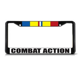 Fastasticdeals Combat Action Military Black License Plate Frame Tag Holder Cover