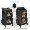 HOVONO Double-Compartment Pet Carrier Backpack with Wheels for Small Cats