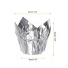 sourcing map 50Pcs Tulip Cupcake Liners Standard Aluminum Foil Baking