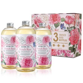 ROMIIE ZOI Rose Liquid Hand Soap Refill Gift Set – 3 Pack (26 Fl Oz Each), Romantic Floral Scent, Moisturizing & Gentle, Biodegradable Formula with Essential Oils for Bathroom, Kitchen