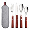 SNAILBREAD Portable Travel Utensils with Case, 4-Piece Stainless Steel Silverware