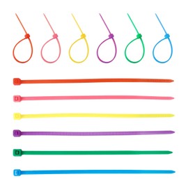 QDiShi QDiShi 600pcs Small Colored Zip Ties 4 Inch Multi-Color Zip Wire Tie for Deco Mesh Wreath Supplies, Colorful Plastic Ties Yellow, Blue, Red, Green, Pink, Purple Zip Ties (100 per color)