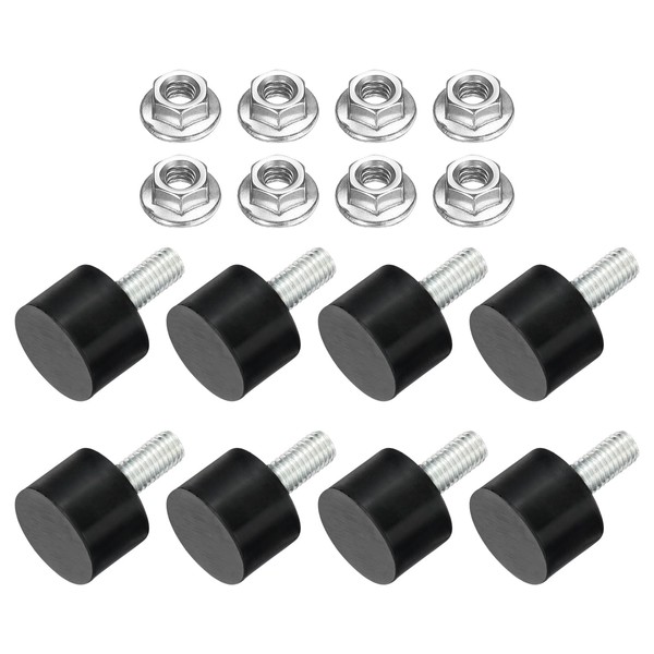 sourcing map 8Pcs M5 Thread Rubber Mounts, Vibration Isolators, Cylindrical