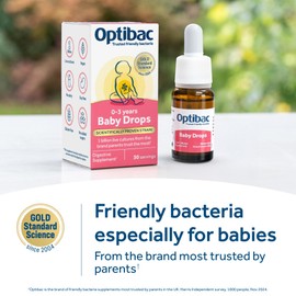 Optibac Probiotics Baby Drops - Vegan Baby Probiotics - Most Trusted by Parents - Suitable for Newborns, Babies & Infants - 10ml - 30 Day Supply