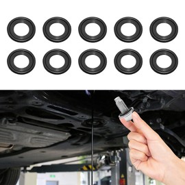 Lyxheth 10PCS M12 Oil Drain Plug Gasket, Oil Drain Plug Washer, 12616850 3536966 Engine Oil Pan Drain Plug Sealing Gasket, Rubber Oil Drain Plug Crush Washer Replacement for Buick Camaro GMC (M12)