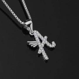 B.Catcher Women's Necklaces Cubic Zirconia Jewelry Initial Pendant 925 Sterling Silver Alphabet Necklace, Cubic Zirconia, Cubic Zirconia