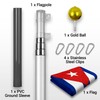 G128 Combo Pack: 16 Ft Telescoping Aluminum Flagpole (Silver) &