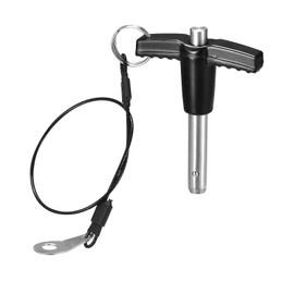 DTGN 8 mm x 20 mm (DxL) T-Handle Quick Release Pin - Good for Quick Connecting and Connecting Components - Ball Locking Pin Made of 304 Stainless Steel with Push Button - Black/Silver