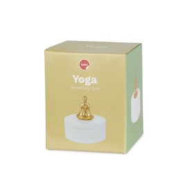 balvi Jewellery Box Yoga Colour White and Gold Ceramic Jewellery Boxes for Your Jewellery with dekora