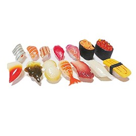 NK-SHOP Food Sample, Squeezing Sushi, 14 Types Set, Life-Size, Gift, Offering, Pretend Play, Educational Material, Sample (A)