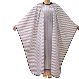 RHINOCATS Adult Hairdressing Cape, Cutting Cloth, Hair Apron, Cutting Cloth, Beauty Apron, Anti-Static, Home, Barber, Brown Stripe, 65.4 x 56.7 inches (166 x 144 cm)
