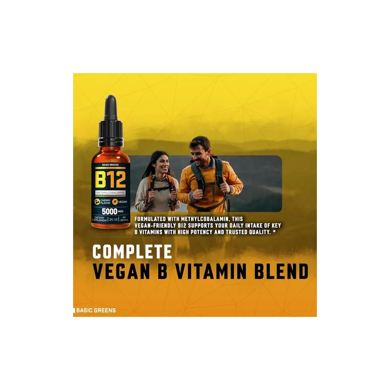 Basic Greens Metilcobalamina Vitamina B12 5000mcg Liquida