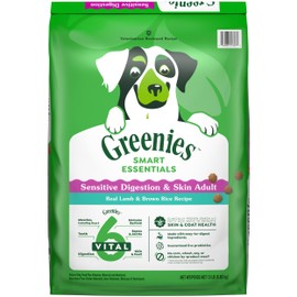 Greenies Smart Essentials Sensitive Digestion & Skin Adult Dry Dog Food Real Lamb & Brown Rice Recipe, 15 lb. Bag