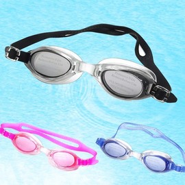 Unisex Box-Type Waterproof Flat Swim Goggles klf241 Free Size / Blue C1bre 15ea