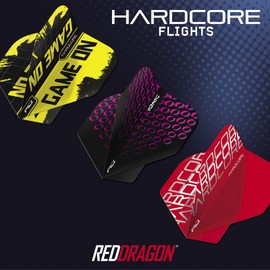 RED DRAGON Hardcore Selection Pack Extra Thick Standard Dart Flights - 4 or 5 Sets per Pack (12 or 15 Flights Total) Depending on Pack Size (XT RD)
