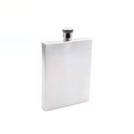 iSavage 3 oz Hip Flask with Square Right Angle Brushed Finishing 18/8 Stainless Steel