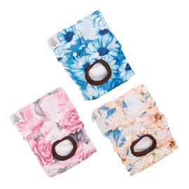 CuteBone Washable Dog Nappies for Female Dogs, Pack of 3 Reusable Dog Nappies, Highly Absorbent Premium Nappies for Puppies, D37S-DE