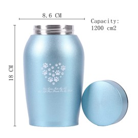 Pet Cremation Urns Urns for Dog Cat Ashes Urns Keepsake Pet Urns for Dogs for Ashes Urns for Cats for Ashes (Blue, Medium)