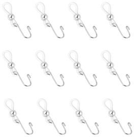 12 Pcs Zipper Holder Upper for Jeans, Zippers Slipping Stopper Keep Zippers up on Pants, Hooks for Jeans Zipper Jean Buttons (White)