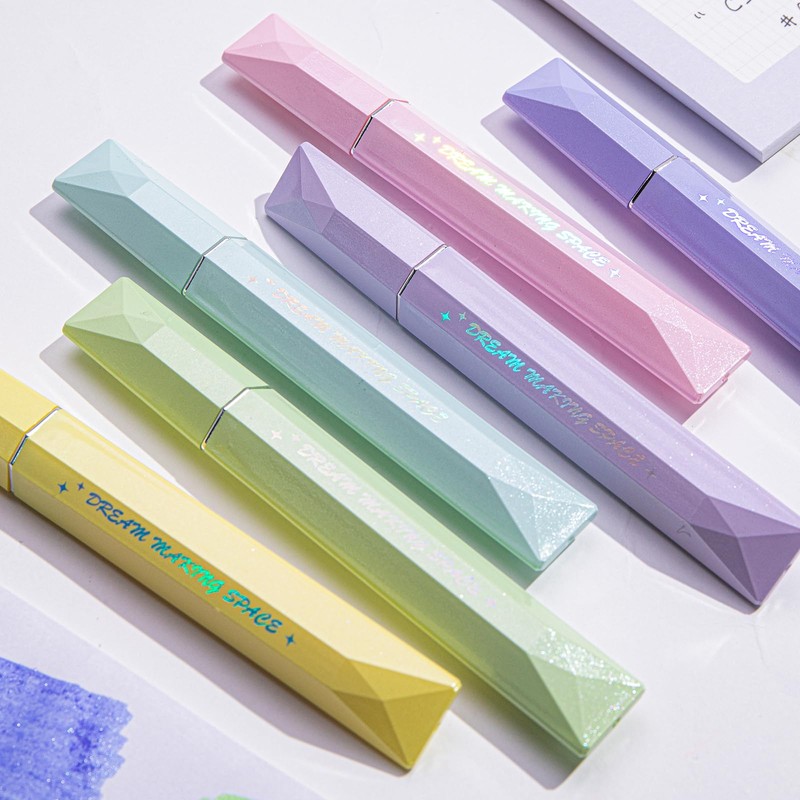 COLNK Glitter Highlighter Pen,Chisel Tip,Metallic Highlighters for Journal Planner, Highlighting,