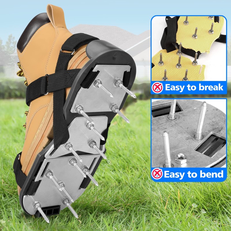DenForste Lawn Aerator Shoes for Grass - Pre-Assembled Grass Aerator