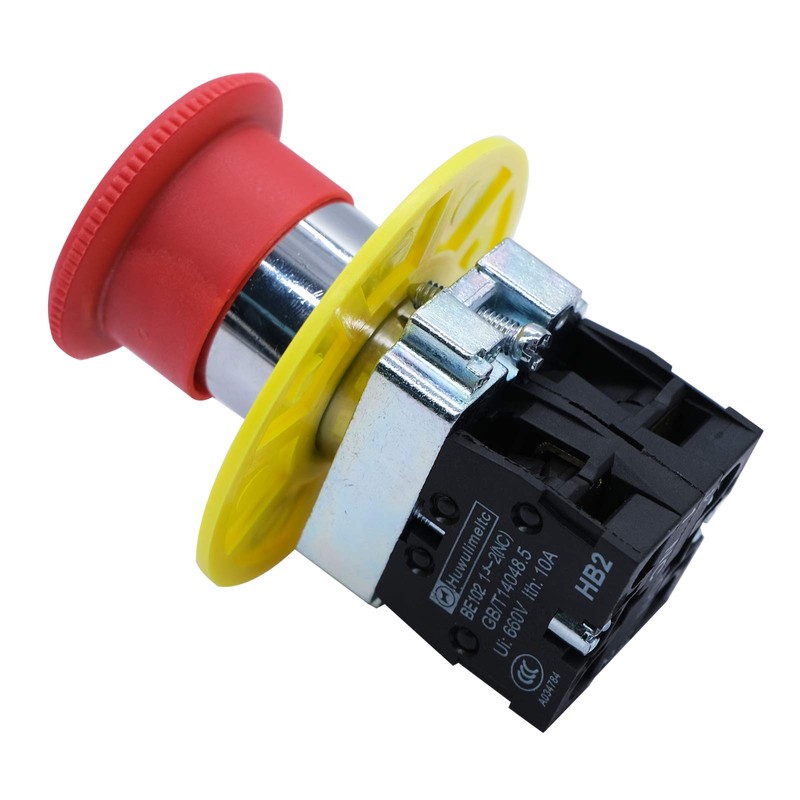 mxuteuk 2NC 22mm Emergency Stop Push Button Switch Red Mushroom