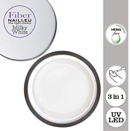 UV/LED 1-Phase Gel Fibre Milky White 15 ml, Baby Boomer, Milky White, LED Gel Single-Phase Gel All-Round Gel Fibreglass Gel